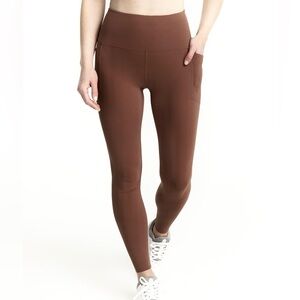 NWT Spyder Women's High-Rise Brown Leggings with Side Pocket